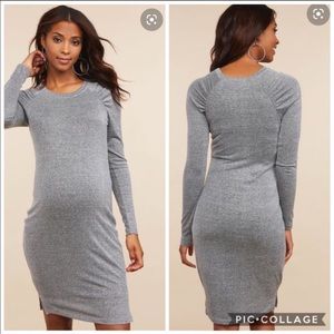 Motherhood Maternity Gray Long Sleeve Dress XS